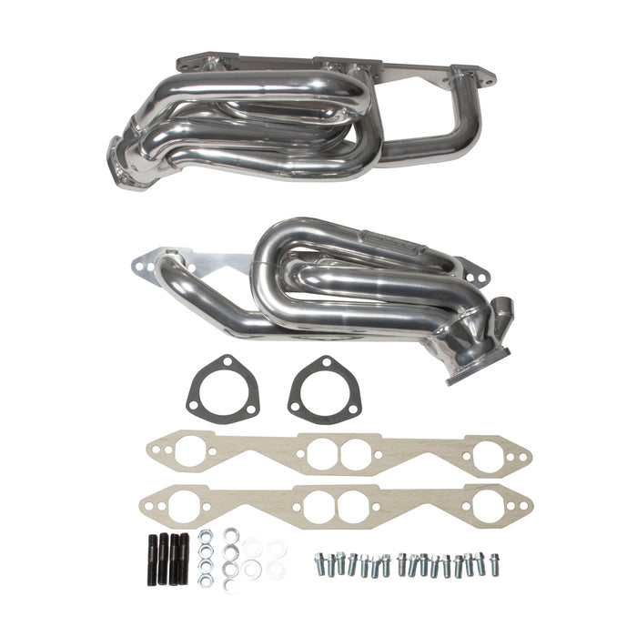 BBK Performance Parts 40070 1996-99 CHEVY TRUCK SUV 5.0L 5.7L 1-5/8 SHORTY HEADERS (POLISHED SILVER CERAMIC) - Truck Part Superstore