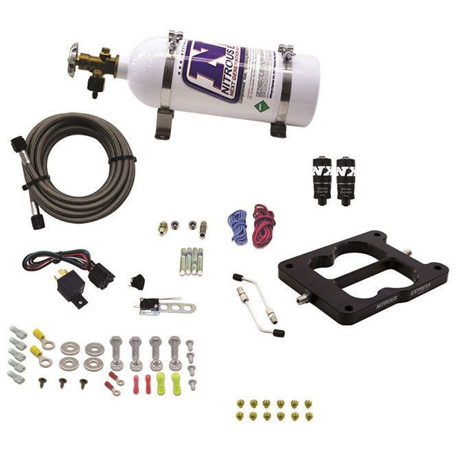 Nitrous Express 40080-05 Q-JET/HOLLEY SPREAD BORE HITMAN (100-150-200HP) WITH 5LB BOTTLE - Truck Part Superstore