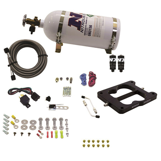 Nitrous Express 40080-10 Q-JET/HOLLEY SPREAD BORE HITMAN (100-150-200HP) WITH 10LB BOTTLE - Truck Part Superstore