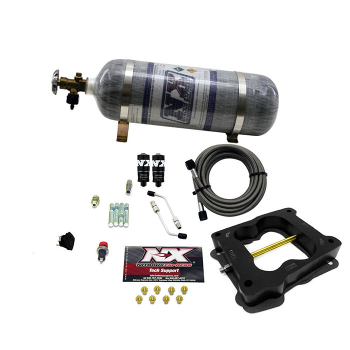 Nitrous Express 40080-12 Q-JET/HOLLEY SPREAD BORE HITMAN (100-150-200HP) WITH COMPOSITE BOTTLE - Truck Part Superstore