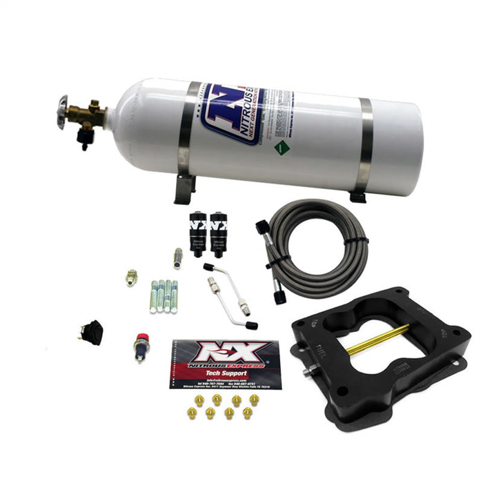 Nitrous Express 40080-15 Q-JET/HOLLEY SPREAD BORE HITMAN (100-150-200HP) WITH 15LB BOTTLE - Truck Part Superstore