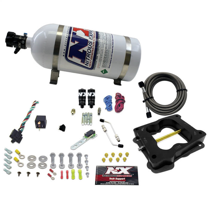Nitrous Express 40081-10 Q-JET/HOLLEY SPREAD BORE HITMAN PLUS (50-100-150-200HP) WITH 10LB BOTTLE - Truck Part Superstore