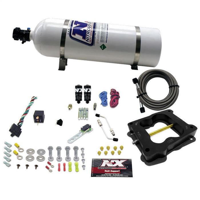 Nitrous Express 40081-15 Q-JET/HOLLEY SPREAD BORE HITMAN PLUS (50-00-150-200HP) WITH 15LB BOTTLE - Truck Part Superstore