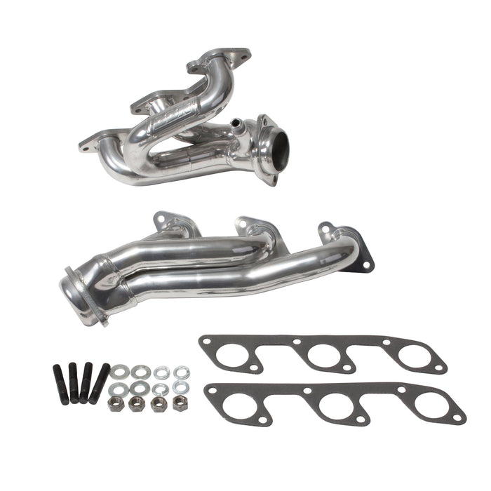 BBK Performance Parts 40100 2005-2010 MUSTANG 4.0L-V6 1-5/8 SHORTY EXHAUST HEADERS (POLISHED SILVER CERAMIC) - Truck Part Superstore