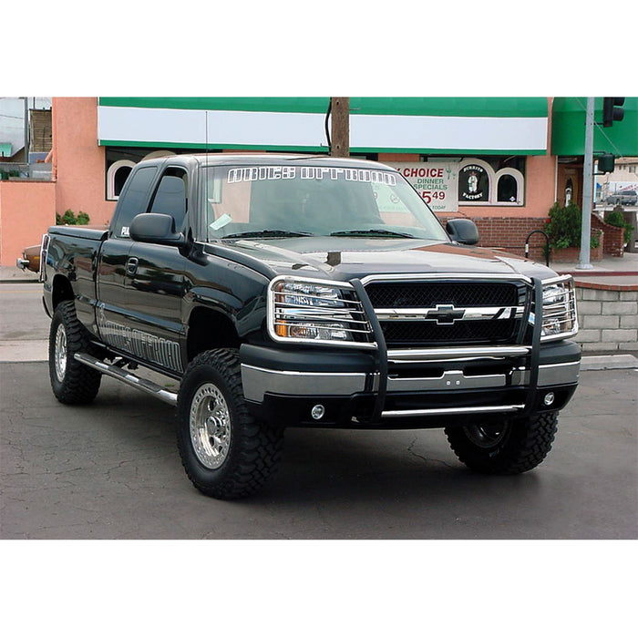ARIES 4059-2 Polished Stainless Grille Guard; Select Chevrolet Avalanche; Silverado 1500 - Truck Part Superstore