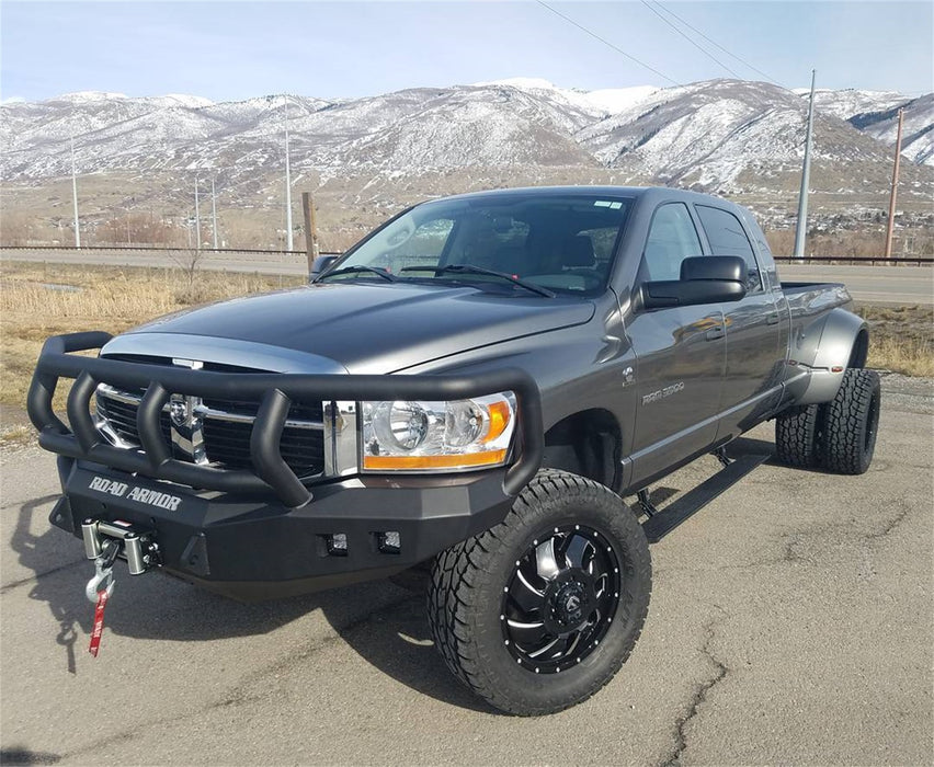 Road Armor 406R2B Stealth Winch Front Bumper; Titan II Guard; Satin Black; Square Fog Light Holes; - Truck Part Superstore