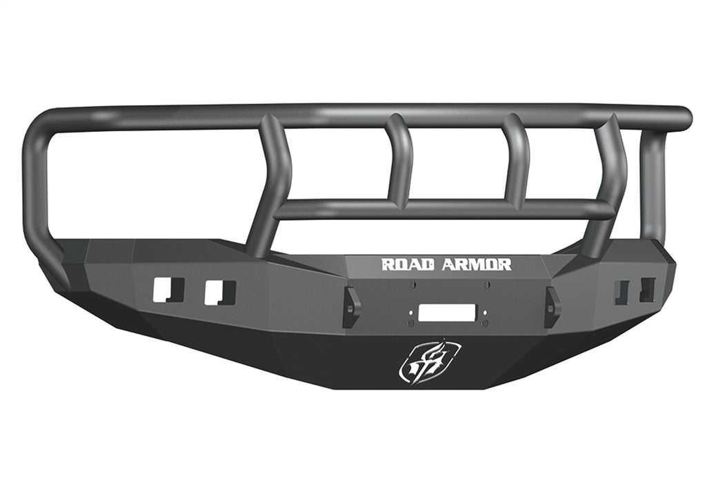 Road Armor 406R2B Stealth Winch Front Bumper; Titan II Guard; Satin Black; Square Fog Light Holes; - Truck Part Superstore
