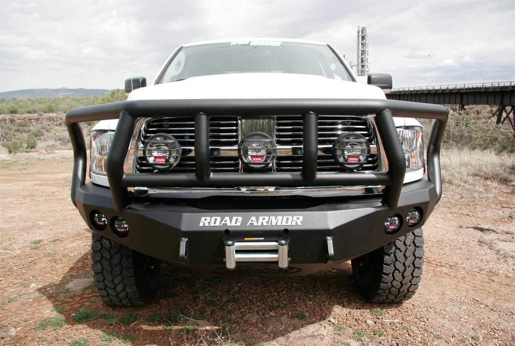 Road Armor 40802B Stealth Winch Front Bumper; Titan II Guard; Satin Black; - Truck Part Superstore