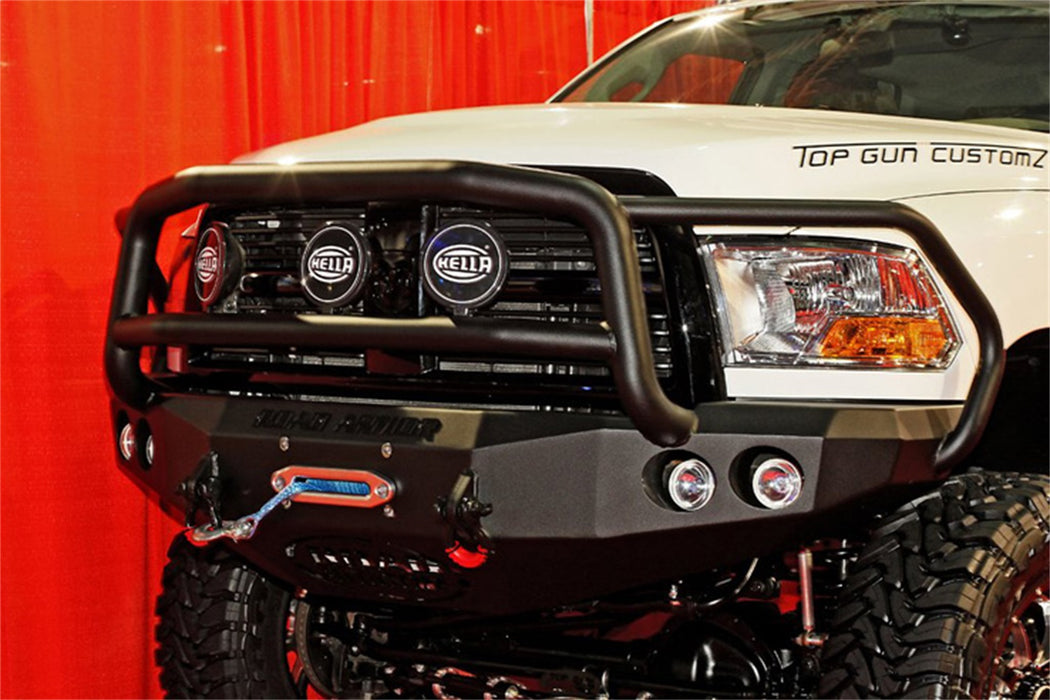 Road Armor 40805B Stealth Winch Front Bumper; Lonestar Guard; Satin Black; Round Fog Light Holes; - Truck Part Superstore