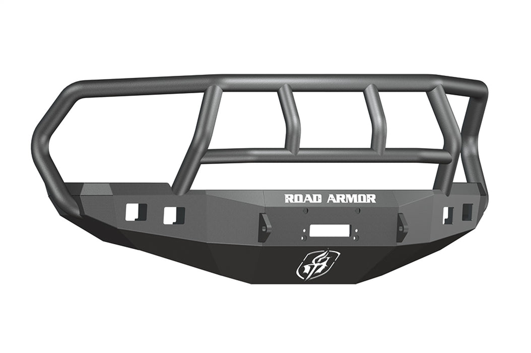 Road Armor 408R2B Stealth Winch Front Bumper; Titan II Guard; Satin Black; Square Fog Light Holes; - Truck Part Superstore