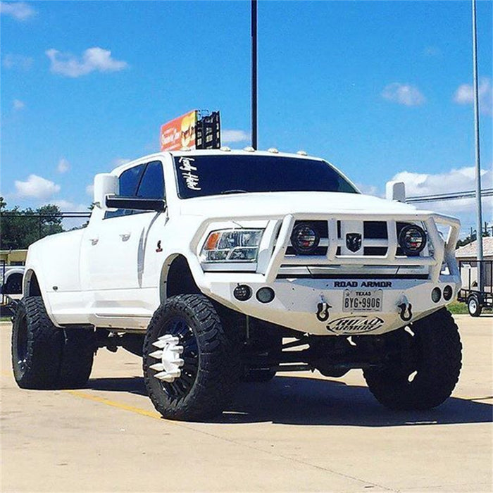 Road Armor 408R2B Stealth Winch Front Bumper; Titan II Guard; Satin Black; Square Fog Light Holes; - Truck Part Superstore