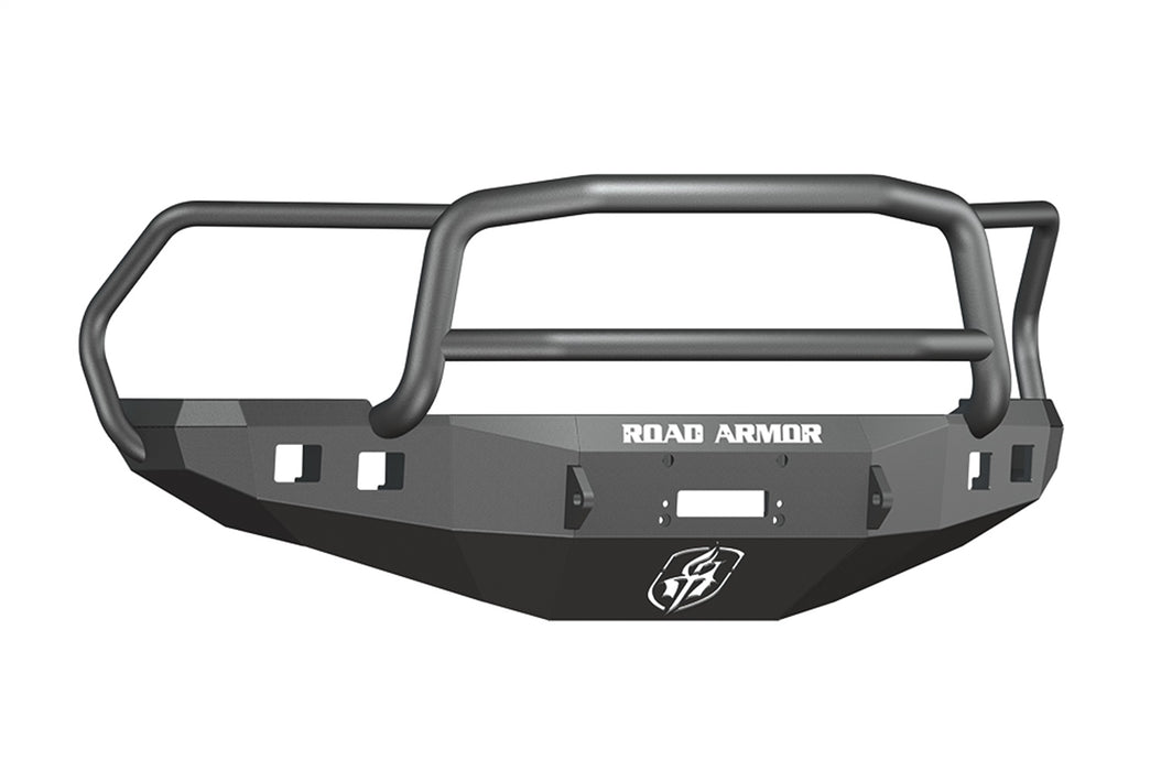 Road Armor 408R5B Stealth Winch Front Bumper; Lonestar Guard; Satin Black; Square Fog Light Holes; - Truck Part Superstore