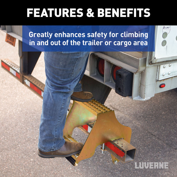 Luverne 409924L RETRAC HighRise Folding Rear Entry Step (Fits 4in. Bumper Beam) - Truck Part Superstore