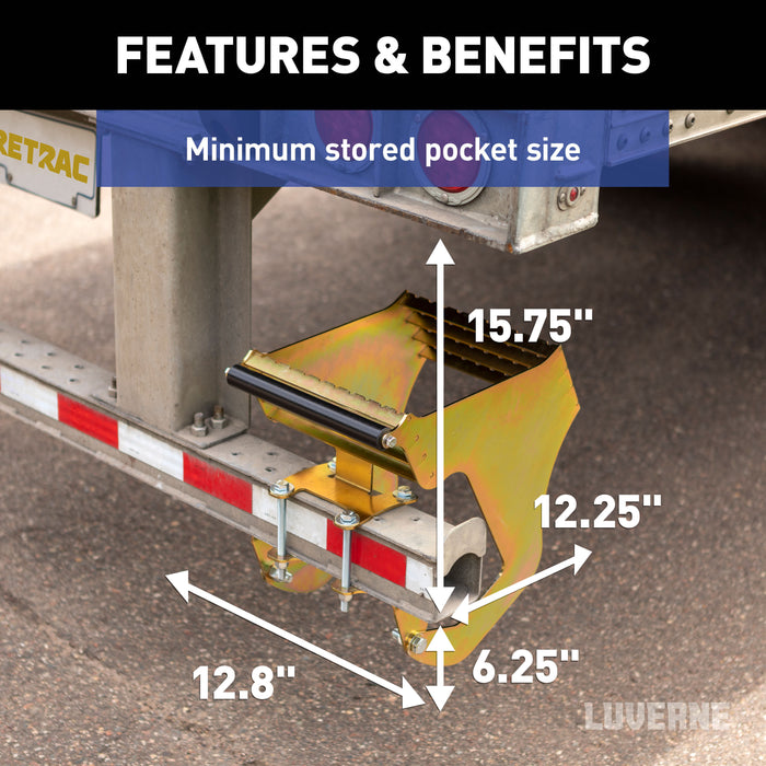 Luverne 409924L RETRAC HighRise Folding Rear Entry Step (Fits 4in. Bumper Beam) - Truck Part Superstore