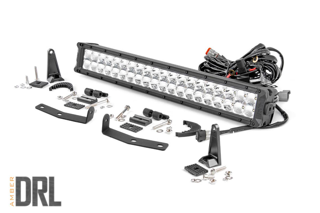 Rough Country 70646DRLA Nissan 20 Inch LED Bumper Kit Chrome Series w/Amber DRL 16-20 Titan XD Rough Country - Truck Part Superstore