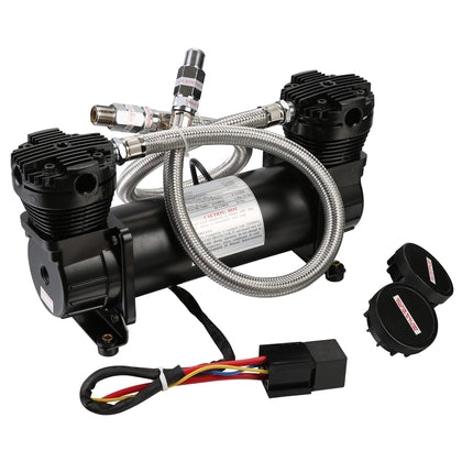 Bulldog Winch 41006 Compressor 200Psi Double Cylinder For On-Board Use 4.2Cfm Black Bulldog Winch - Truck Part Superstore