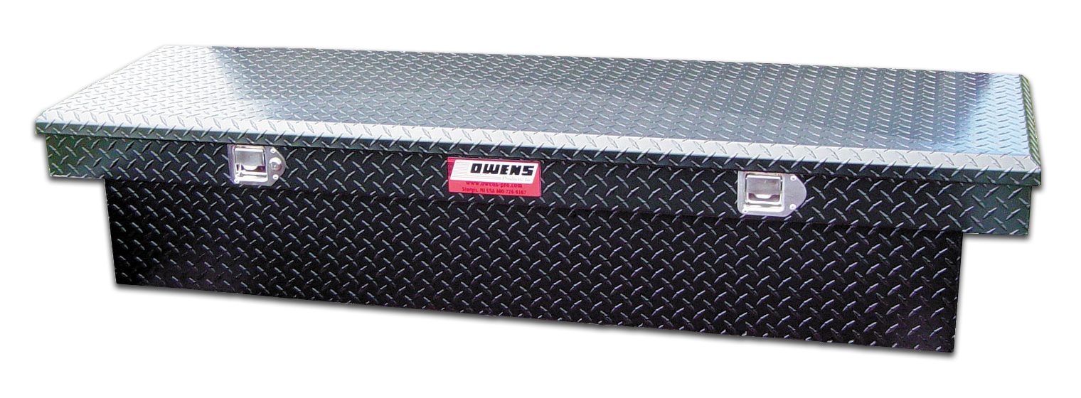 Owens Products 41007B Truck Tool Box Garrison Series Crossover Style / Mid Size / Diamond Tread Aluminum / Black Powder Coat / Owens Products - Truck Part Superstore