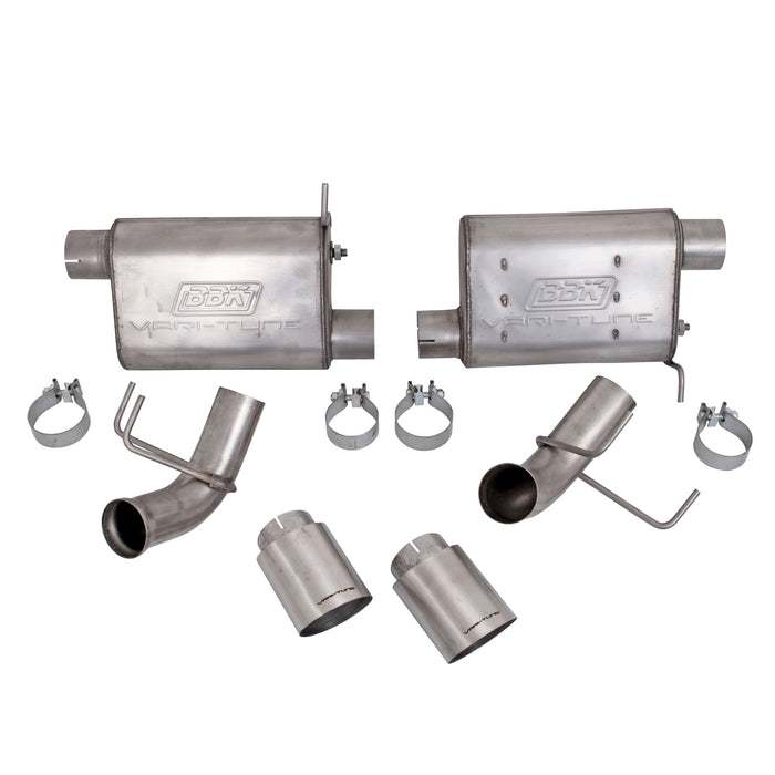 BBK Performance Parts 41015 2011-2014 MUSTANG GT 5.0 VARITUNE AXLE BACK EXHAUST KIT (STAINLESS). - Truck Part Superstore