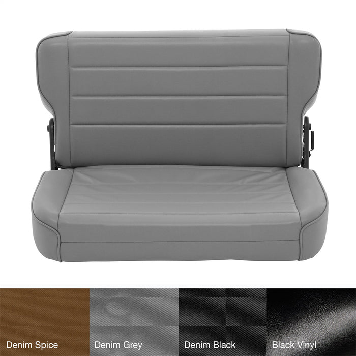 Smittybilt 41311 Rear Seat 86-95 Wrangler YJ/CJ Fold And Tumble Vinyl Denim Gray Smittybilt - Truck Part Superstore
