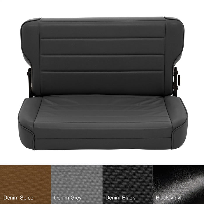Smittybilt 41315 Rear Seat 86-95 Wrangler YJ/CJ Fold And Tumble Vinyl Denim Black Smittybilt - Truck Part Superstore
