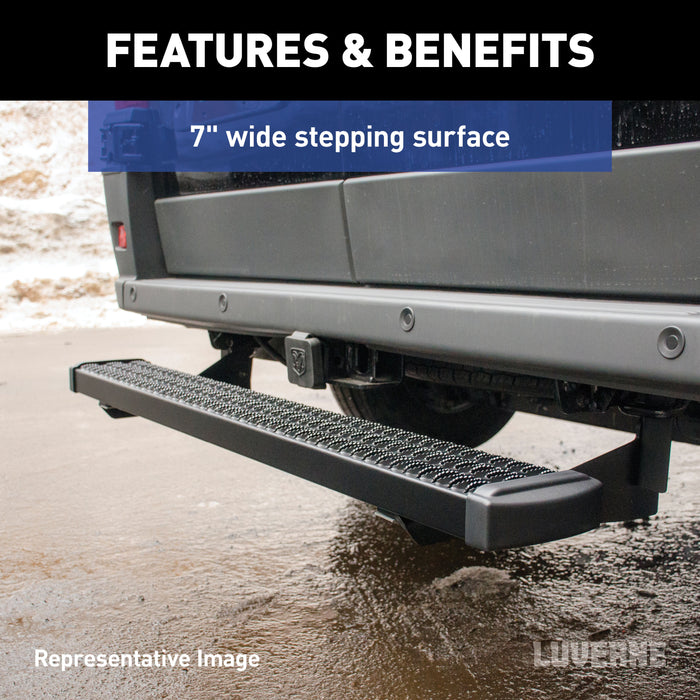 Luverne 415254-570749-0 Grip Step 7in. x 54in. Black Aluminum Rear Step Fleet Kit; Select Sprinter - Truck Part Superstore