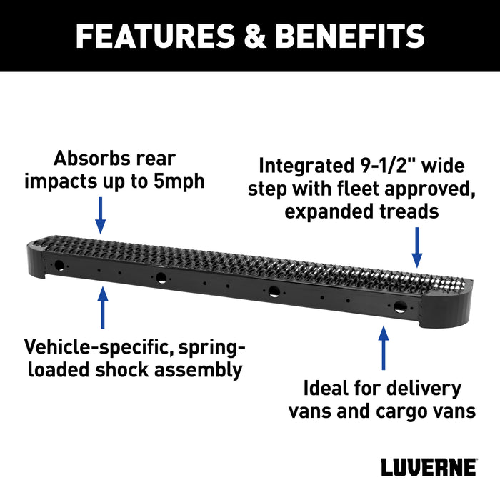 Luverne 415358-571501 Impact Shock-Absorbing Rear Bumper Step; Select Ford Transit-150; 250; 350 - Truck Part Superstore
