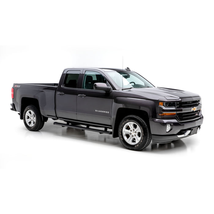 Luverne 416078 SlimGrip 5in. x 78in. Black Aluminum Running Boards (No Brackets) - Truck Part Superstore