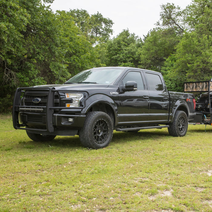 Luverne 416088-4055120 SlimGrip 5in. x 88in. Black Aluminum Running Boards; Select Ford F-150 - Truck Part Superstore
