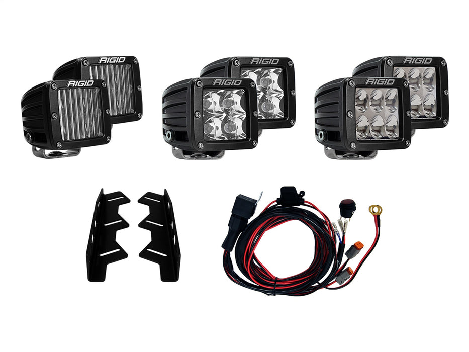 Rigid Industries 41610 17-20 Ford Raptor Fog Light Kit Includes Mounts and 6 D-Series RIGID Industries - Truck Part Superstore