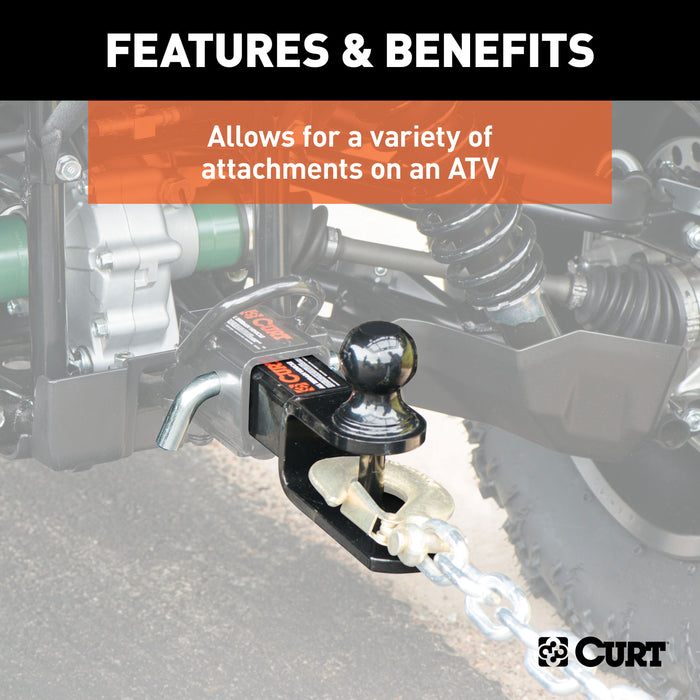 CURT 45005 3-in-1 ATV Ball Mount with 2in. Shank and 1-7/8in. Trailer Ball - Truck Part Superstore