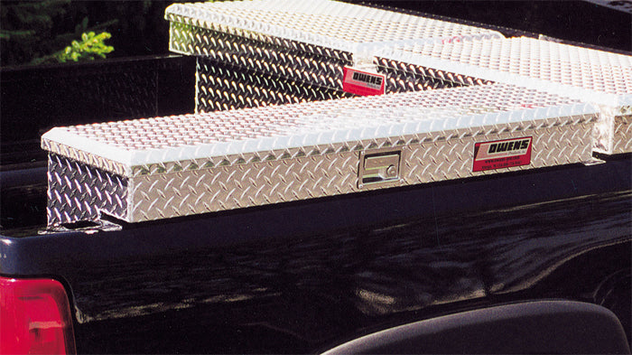 Owens Products 42002B Truck Tool Box Garrison Side Mount / Full Size 56 Inch / Diamond Tread Aluminum / Black Powder Coat / Owens Products - Truck Part Superstore