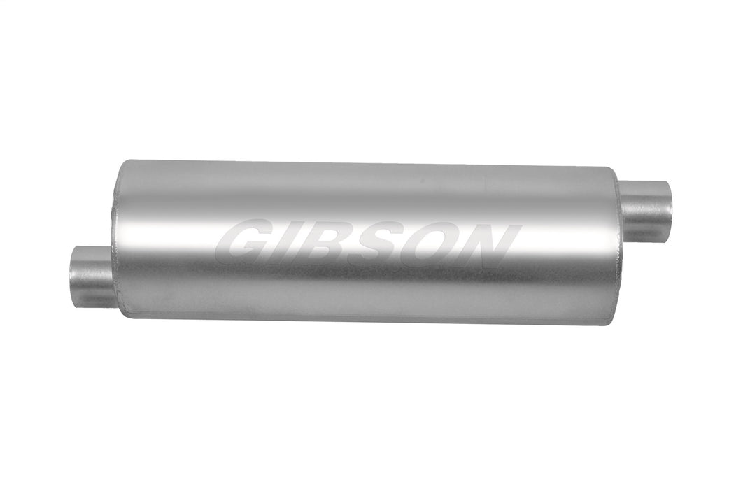 Gibson Performance Exhaust 421887 SFT Superflow Offset/Offset Round Muffler; Stainless - Truck Part Superstore
