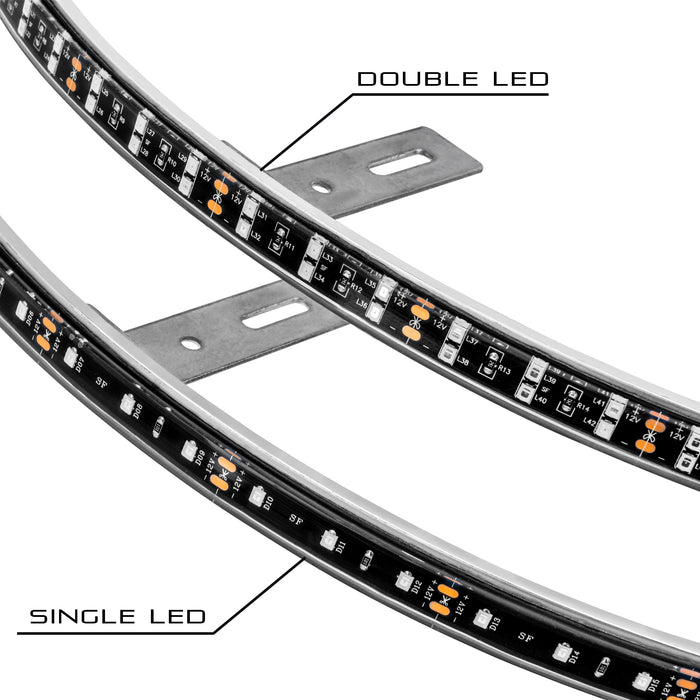Oracle Lighting 4228-001 White LED Illuminated Wheel Rings, Double LED - Truck Part Superstore
