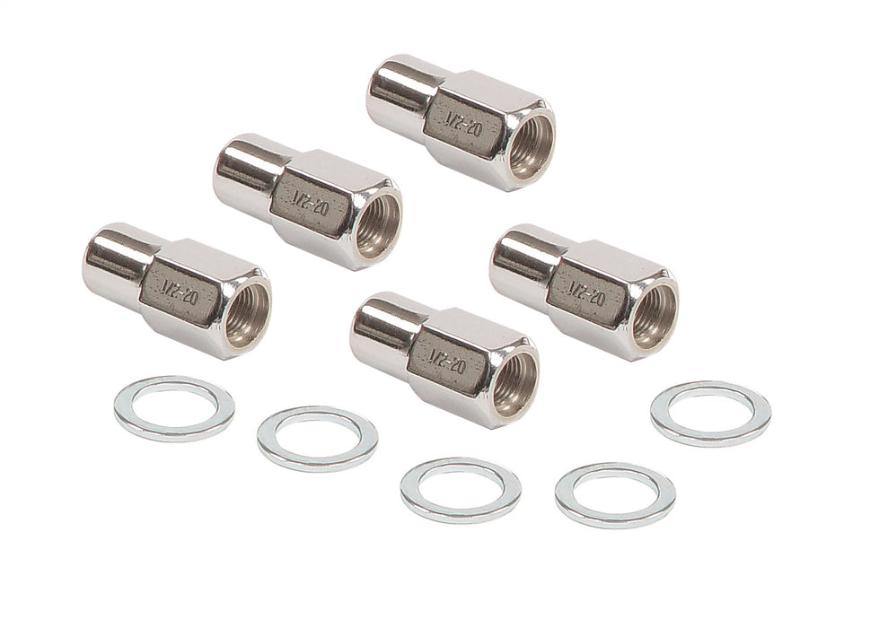 Mr Gasket 4301G Lug Nut; Open End Chrome Plated; 0.75 in. Shank Length; 0.5 in. RH; 5 pc.; - Truck Part Superstore