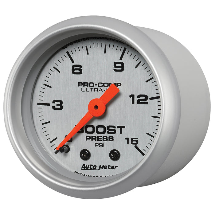 AutoMeter 4302 GAUGE; BOOST; 2 1/16in.; 15PSI; MECHANICAL; ULTRA-LITE - Truck Part Superstore