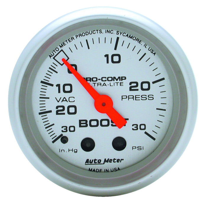 AutoMeter 4303 GAUGE; VAC/BOOST; 2 1/16in.; 30INHG-30PSI; MECHANICAL; ULTRA-LITE - Truck Part Superstore