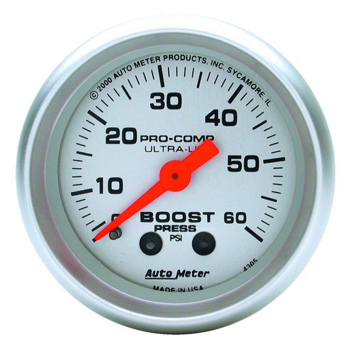 AutoMeter 4305 GAUGE; BOOST; 2 1/16in.; 60PSI; MECHANICAL; ULTRA-LITE - Truck Part Superstore