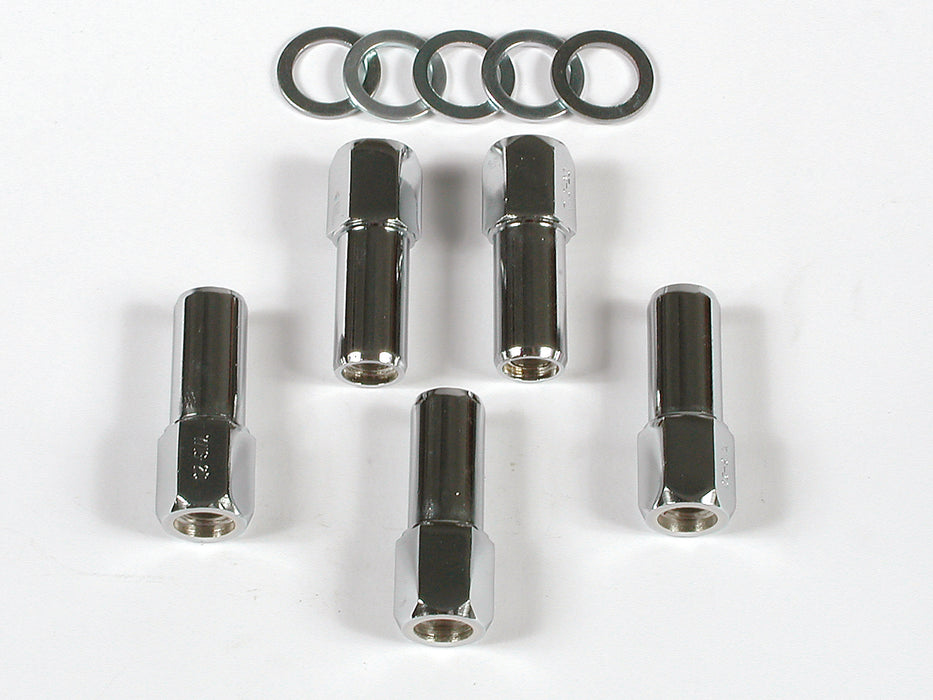 Mr Gasket 4305 Lug Nut; Open End Chrome Plated; 1 in. Shank; 0.5 in. RH; 5 pc.; - Truck Part Superstore
