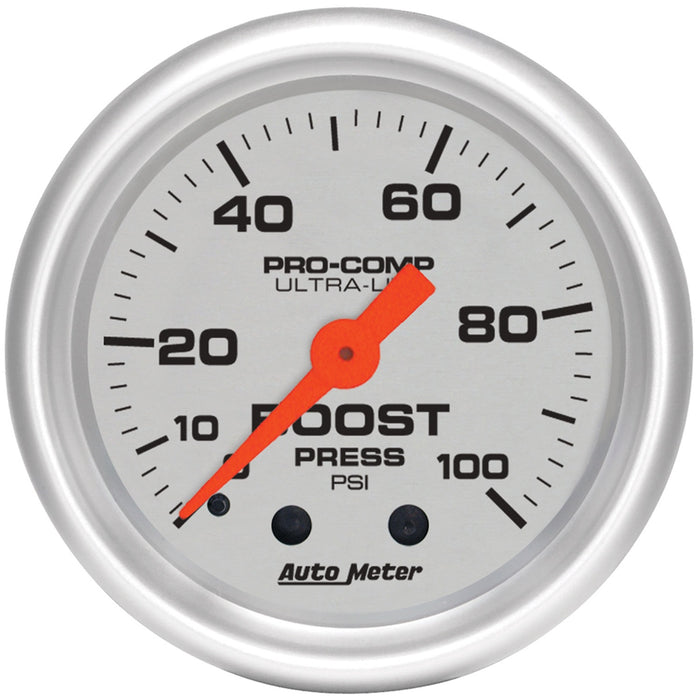 AutoMeter 4306 GAUGE; BOOST; 2 1/16in.; 100PSI; MECHANICAL; ULTRA-LITE - Truck Part Superstore