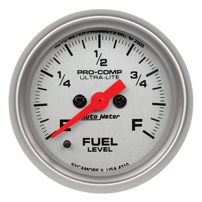 AutoMeter 4310 GAUGE; FUEL LEVEL; 2 1/16in.; 0-280O PROGRAMMABLE; ULTRA-LITE - Truck Part Superstore