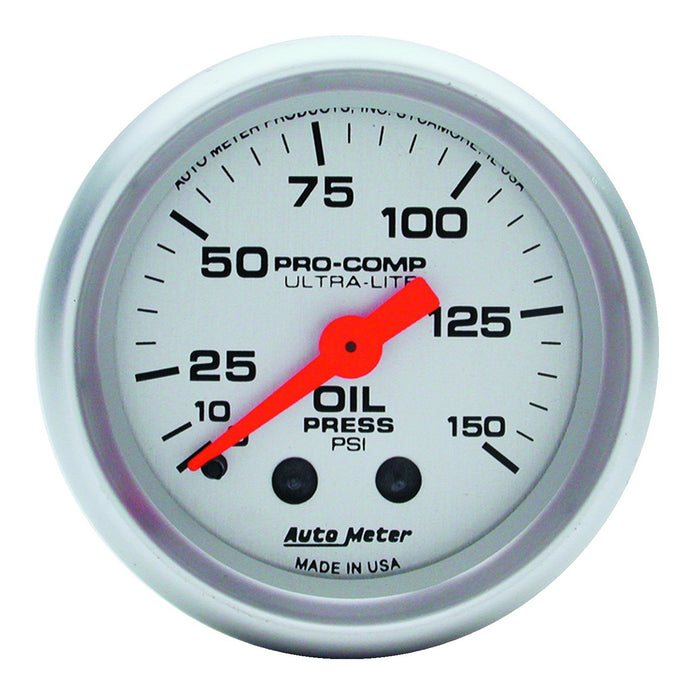 AutoMeter 4323 GAUGE; OIL PRESSURE; 2 1/16in.; 150PSI; MECHANICAL; ULTRA-LITE - Truck Part Superstore