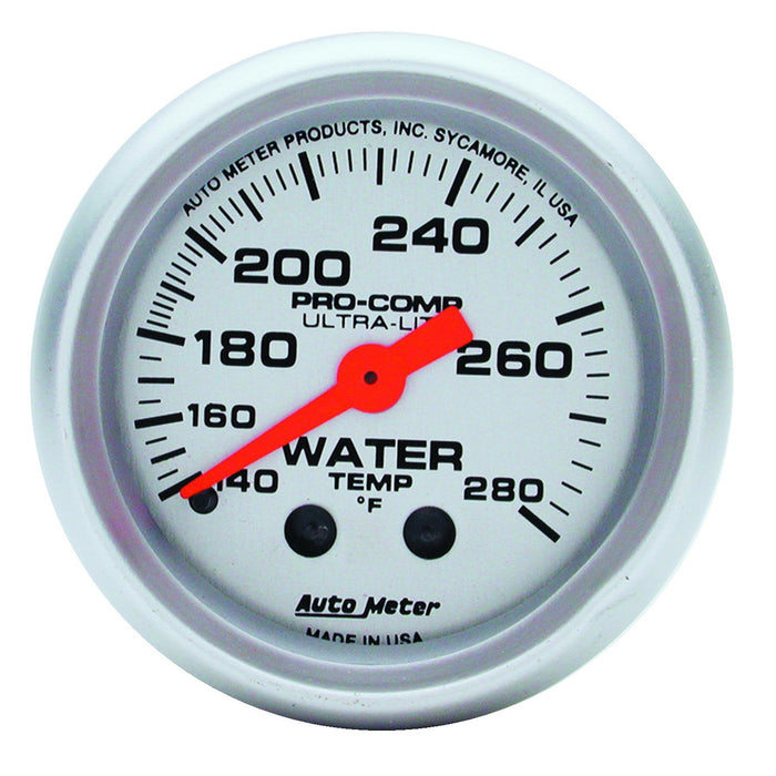 AutoMeter 4331 GAUGE; WATER TEMP; 2 1/16in.; 140-280deg.F; MECHANICAL; ULTRA-LITE - Truck Part Superstore