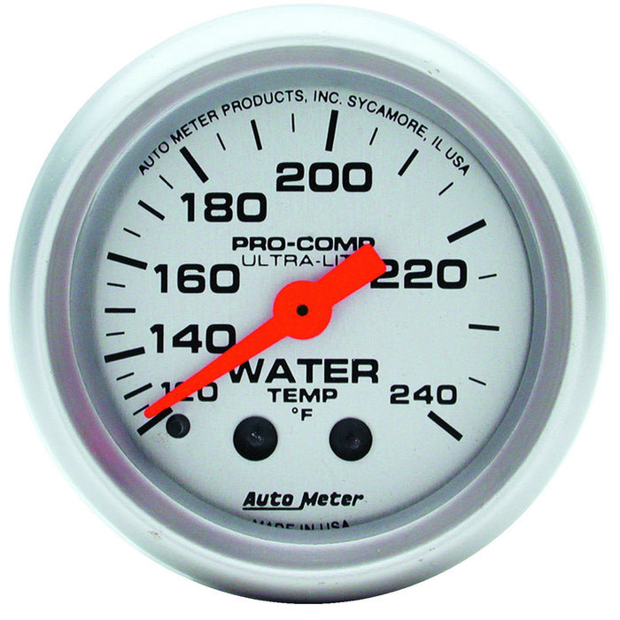 AutoMeter 4332 GAUGE; WATER TEMP; 2 1/16in.; 120-240deg.F; MECHANICAL; ULTRA-LITE - Truck Part Superstore