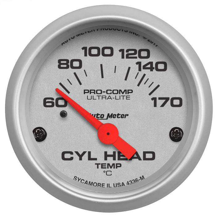 AutoMeter 4336-M GAUGE; CYLINDER HEAD TEMP; 2 1/16in.; 60-170deg.C; ELECTRIC; ULTRA-LITE - Truck Part Superstore