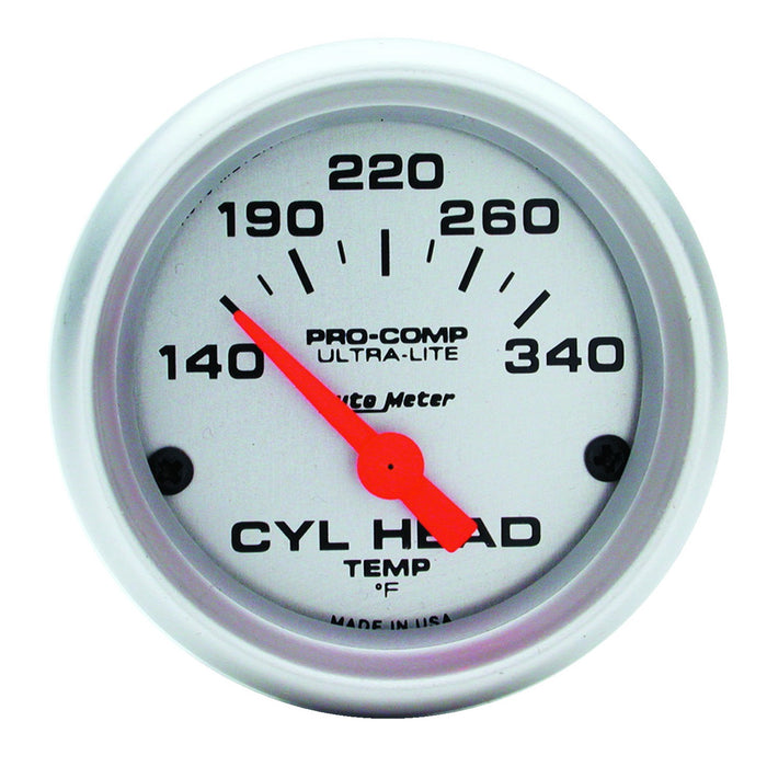 AutoMeter 4336 GAUGE; CYLINDER HEAD TEMP; 2 1/16in.; 140-340deg.F; ELECTRIC; ULTRA-LITE - Truck Part Superstore
