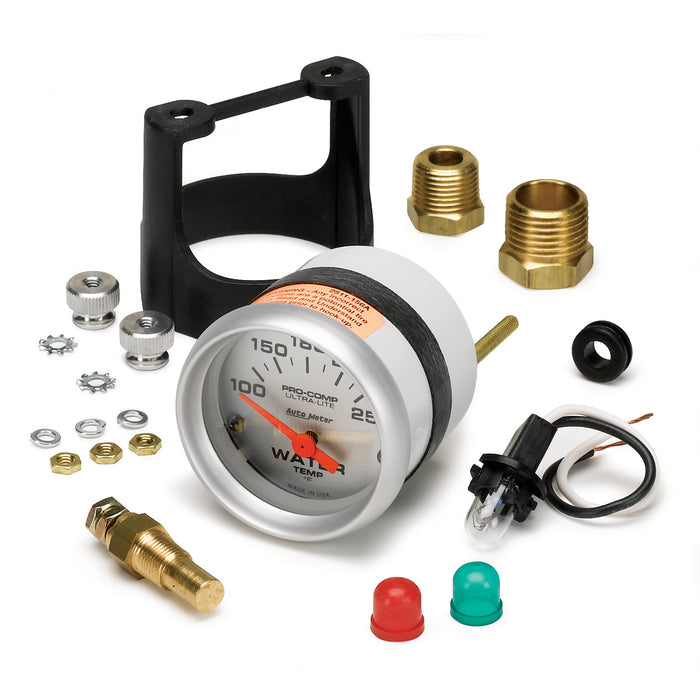 AutoMeter 4337 GAUGE; WATER TEMP; 2 1/16in.; 100-250deg.F; ELECTRIC; ULTRA-LITE - Truck Part Superstore