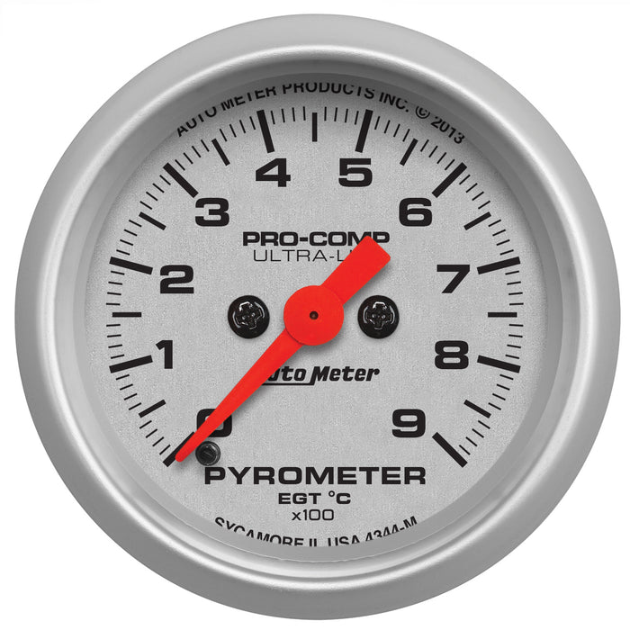 AutoMeter 4344-M GAUGE; PYROMETER (EGT); 2 1/16in.; 900deg.C; DIGITAL STEPPER MOTOR; ULTRA-LITE - Truck Part Superstore