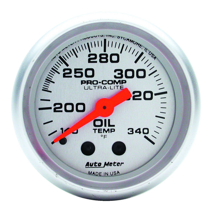 AutoMeter 4346 GAUGE; OIL TANK TEMP; 2 1/16in.; 140-340deg.F; MECHANICAL; ULTRA-LITE - Truck Part Superstore