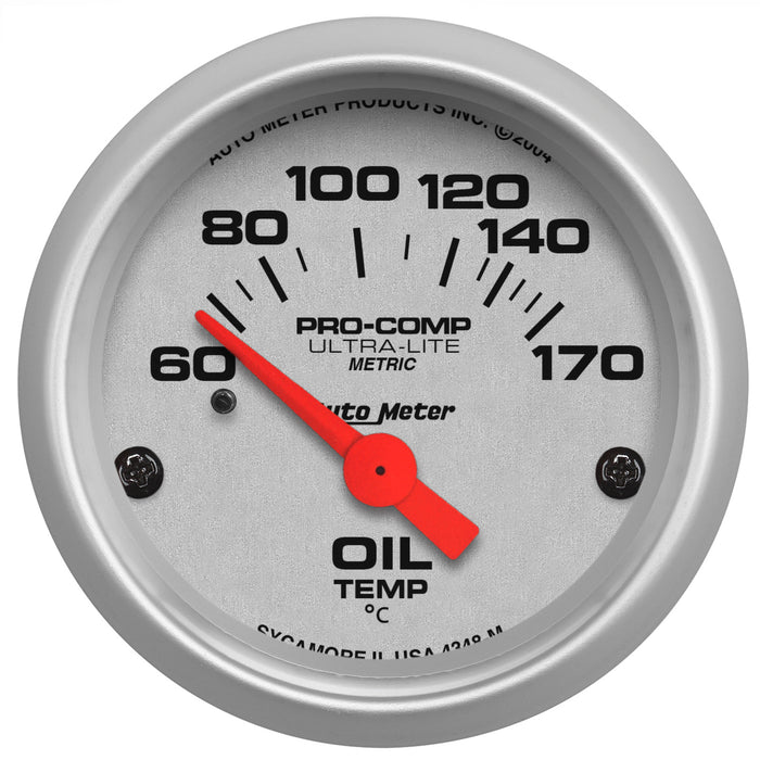 AutoMeter 4348-M GAUGE; OIL TEMP; 2 1/16in.; 60-170deg.F; ELECTRIC; ULTRA-LITE - Truck Part Superstore