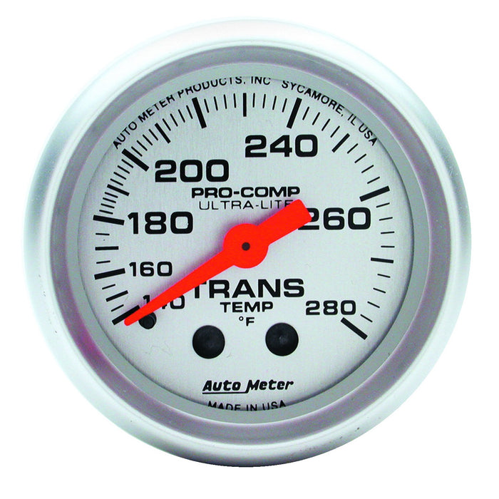 AutoMeter 4351 GAUGE; TRANS TEMP; 2 1/16in.; 140-280deg.F; MECHANICAL; 8FT.; ULTRA-LITE - Truck Part Superstore